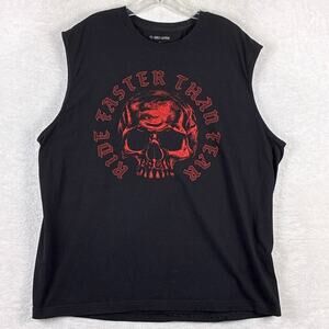 Harley Davidson Muscle Tshirt Mens 2XL Black Red Skull Motorcyle Moto Scottsdale